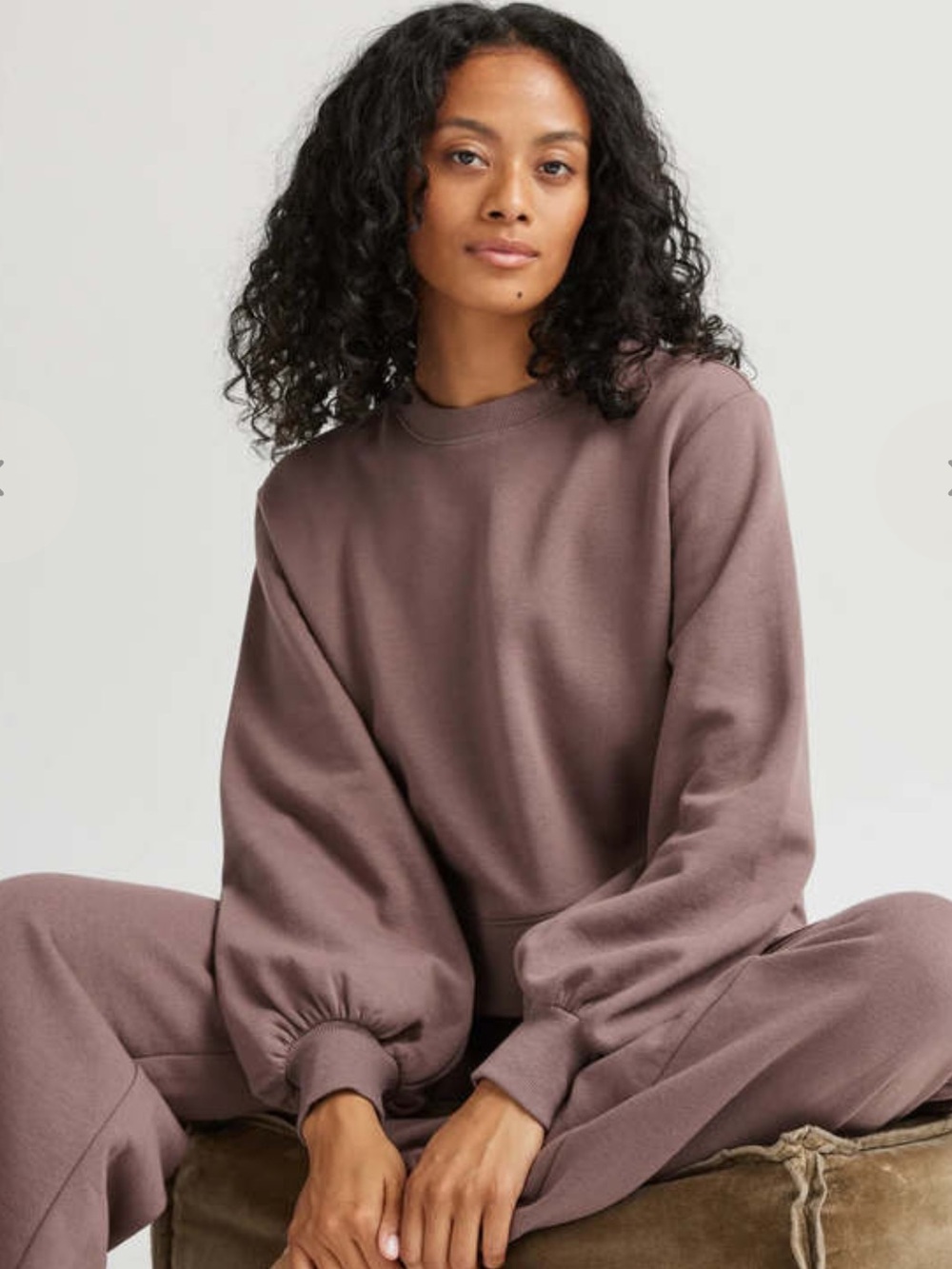 RicherPoorer Cozy crewneck crop Sweatshirt